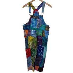 Boho Patchwork Jumpsuit Overalls Mexicali Blues Size Small Retro Fairy Whimsigot